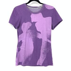 Nike Dri Fit Cotton Graphic Tee Womens Size Small Purple Two Tone Short Sleeve
